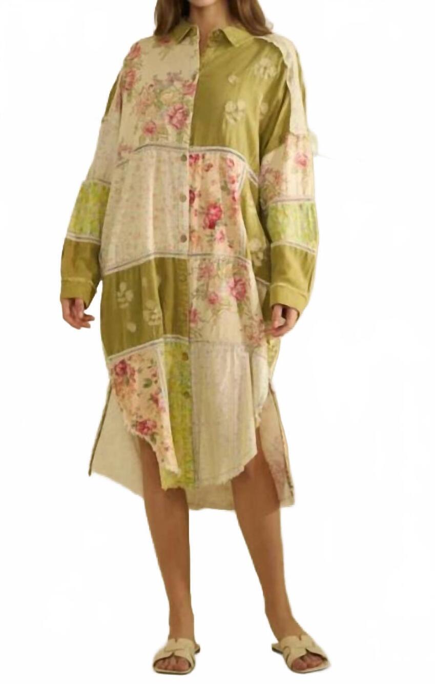 NEW OLI & HALI women's floral duster dress in olive